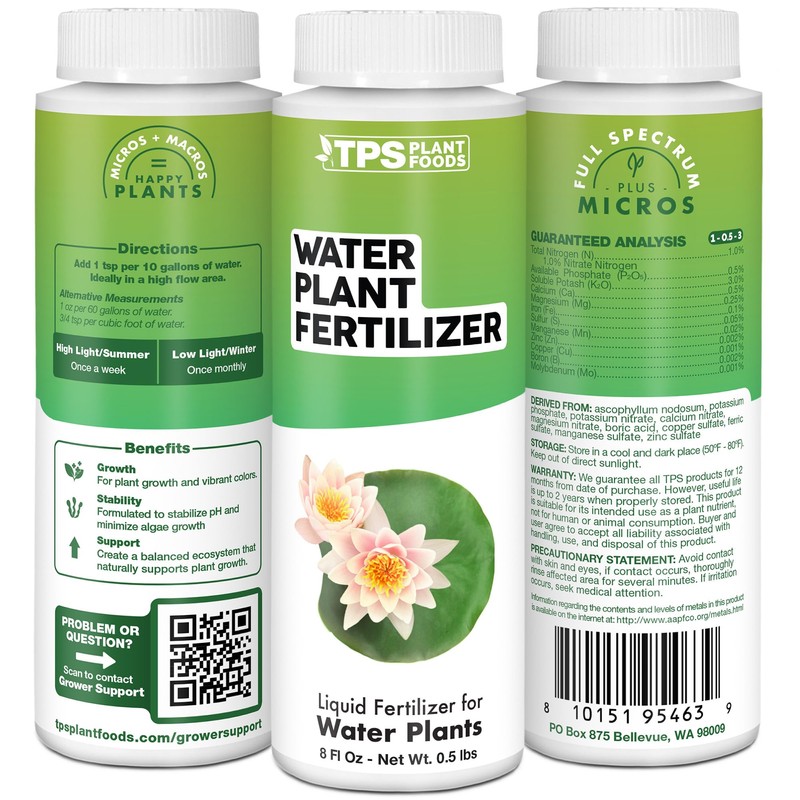 Water Plant Fertilizer, Complete Liquid Water Plant Food, 8 oz
