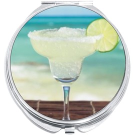 NewCharms Margarita Beach Compact with Mirrors - Perfect Pocket and Purse Size Folding Mirror for Applying Make Up Anywhere