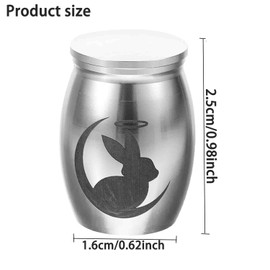 Lyfengdeam Stainless Steel Rabbit Urn, Small Pet Cremation Urn, 15 cm
