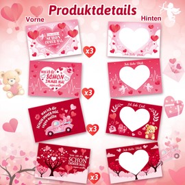 DPKOW 12 Romantisch Rubbelkarten zum Selber Beschriften Geschenke für Ihn Sie Paare Valentinstag, Selbst Gestalten Rubbellose Gutschein Karte Geschenke Männer Frau Geburtstag Weihnachten Hochzeitstag