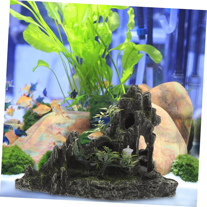 Levemolo Fish Tank Decoration Realistic Resin Rockery Large Scale Fish