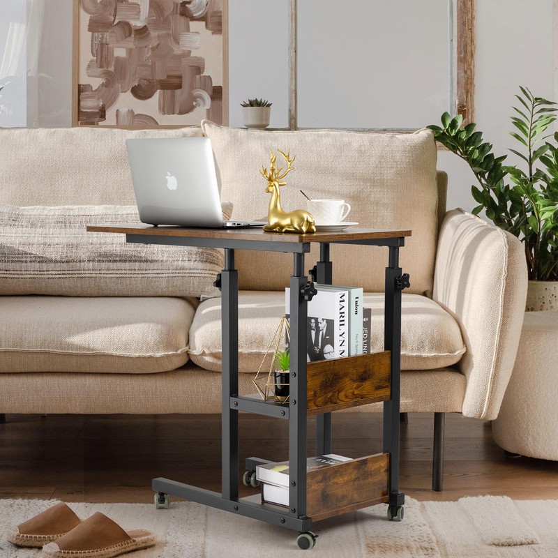 Hadulcet C Shaped Side Table Adjustable, Height Adjustable C Table