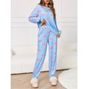 Tankaneo Womens 2 Piece Lounge Sets Bow Printed Sweatsuits Oversized
