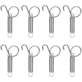 8 Pack Cage Door Spring Latch Hook Metal Finger Spring Latch Hooks Large Cages Lock for Fixing Rabbit Dog Cat Birds Guinea Pig Pet Small Animal Cage Door (Large)