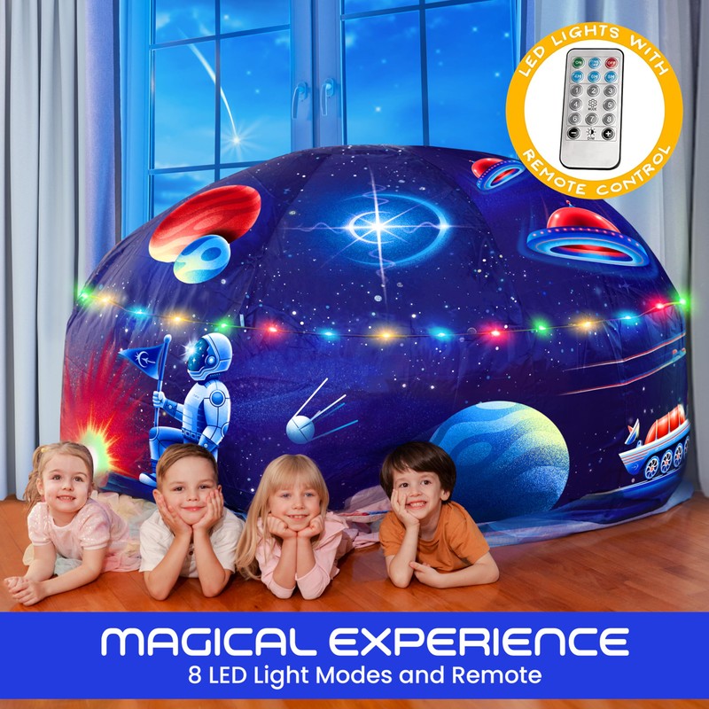 W&O Galactic Aerodome with LED Lights - Inflatable Space Fort
