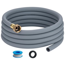 16FT Dehumidifier Drain Hose with 3/4” FHT Brass Rustproof Connector, Versatile Drain Hose Perfectly Compatible with most Dehumidifiers and 3/4” external thread outlet, No Leak (Grey, 16FT)