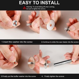 Prozwee PVC Pipe Inside Cutter(4Pcs Saw Blades) with 1/4" Hex Shank,Plumbing Internal Plastic ABS Pipe Cutter,1-1/4" & 1-3/4" Or Larger Diameter, with Wire Saw for Indoor Outdoor Pipe Improvement