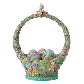 Enesco Jim Shore Bunnies Egg Hunt Easter Basket, Figurine, 9.25in H