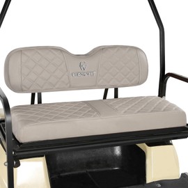 CHENGWEI Golf Cart Diamond Seat Covers Fit Club Car Precedent DS EZGO RXV TXT Yamaha Drive Aftermarket Regular Rear Seat Cushion,Breathable Vinyl Leather Seat Cover,No-Staple Installation(Beige)