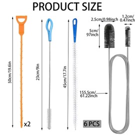 6 PCS Drain unblocker Tools, Shower Drain Unblocker, Multifunctional Sink Unblocker Tool, Plumbing Unclogger Tool for Bathroom Shower Kitchen Plug Hole for Bathroom Shower Kitchen Plug Hole