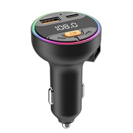 FM Transmitter Auto Schnellladegerät für Telefon, Bluetooth 5.3 Auto Kit, Audio MP3 Player QC3.0 + PD30W Schnellladegerät FM Modulator