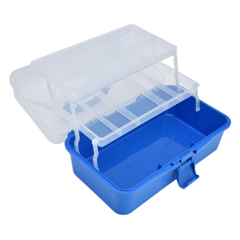 Plastic Storage Box Portable 3 Layer Folding Handheld Tool Organizer