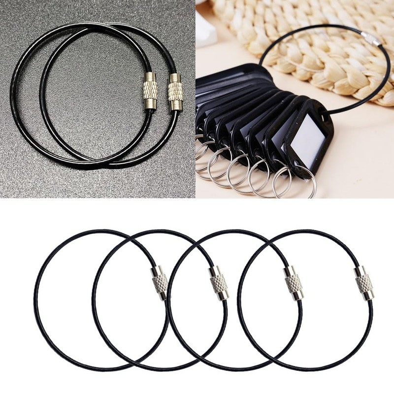 Samcos Wire Keychain, Stainless Steel, Ring Keychain, Screw-type, Wire Keyring,