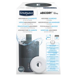 STARWAX - Dehumidifier and dehumidifier tab 500 g - Absorbs moisture and prevents mould - Anti-odour - Level indicator - Silent - 1 tab treats 25 m² for approx. 3 months.