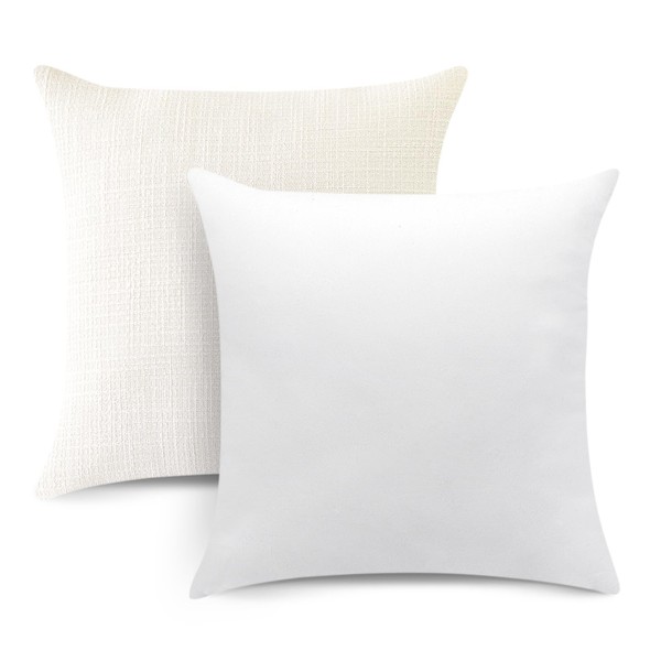 OTOSTAR Set of 2 Linen Throw Pillow Covers with Inserts