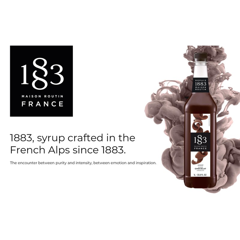 1883 Coffee Syrup, Chocolate Syrup for Drinks, Made in France,