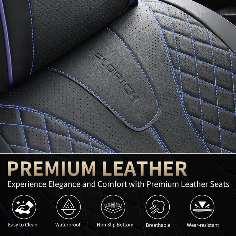 FLORICH Automotive Front Seat Covers for Cars, Leather Car Seat