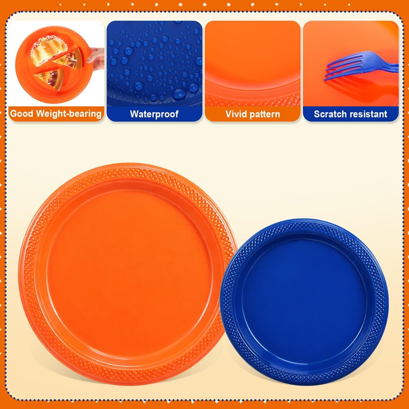 Uiifan 144 Pcs Plastic Plates for Party Set 9" Dinner