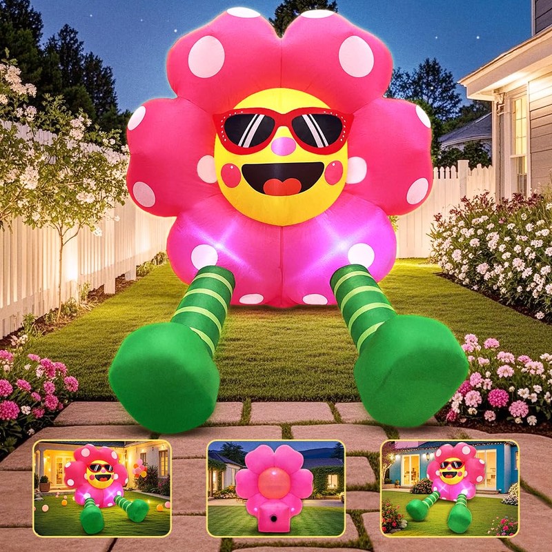 4FT Summer Inflatable Sunflower Outdoor Decoration Blow up Flower Yard