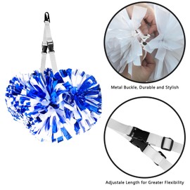 aiviwiai Pom Pom Holder for Backpack Cheer - Adjustable Cheer Pom Poms Holder - Cheer Bag Accessories for Pom Pom Protection (White/1 Pack)