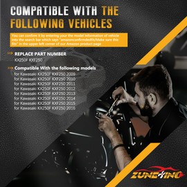 ZuneXino Φ77mm Cylinder Piston Gasket Top End Rebuild Kit KX250F KXF250 Cylinder Piston Rings Gaskets Kit for Kawasaki KX250F KXF250 2009 2010 2011 2012 2013 2014 2015 2016