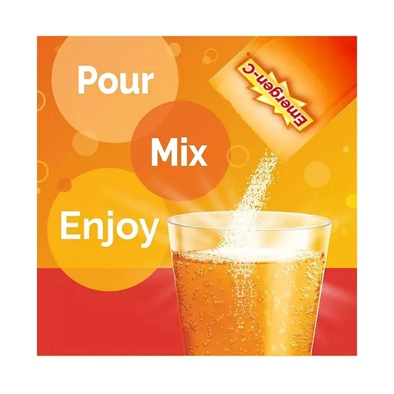 Emergen-C Vitamin C 1000mg Tangerine 30 Packets Immune Support Drink