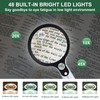 Magnifying Glass with 48 LED Light, 10X 20X 45X Handheld