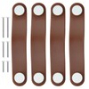 Uenhoy 4 Pack Genuine Leather Drawer Pulls, Brown Cabinet Pulls