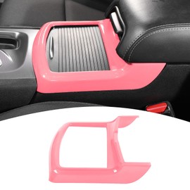 PDKLIN for Charger Center Console Cup Holder Trim Cover for Dodge Charger/Chrysler 300C 2011-2023 Pink Interior Accessories 1pcs