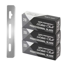 Feather Artist Club Professional Single Edge Razor Blades - Fits Any Artist Club Straight Razor - Platinum-Coated for Sharpness & Precision - Barber Supplies for Shaving & Outlining (3 Pack of 20)