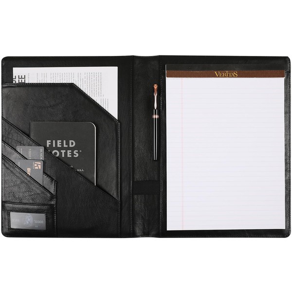 GZRHKJ Genuine Leather Padfolio,Free Engraved Name, Personalized Leather Portfolio, A4