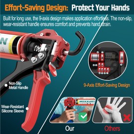 2025 One-Touch Dripless Caulk Gun | Effortless Caulk Gun Design - Heavy-Duty Metal Construction with High Thrust Ratio, Siligun Caulking Gun for 9, 10, 11 oz Silicone Tubes