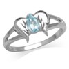 Silvershake Genuine Blue Topaz 925 Sterling Silver Angel Wings Ring