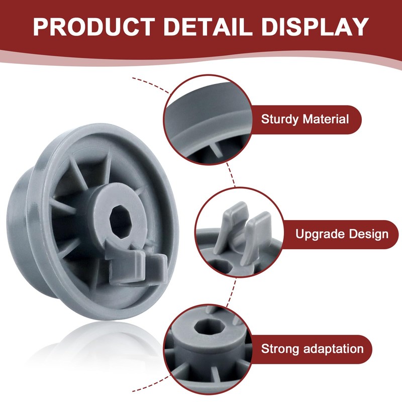 165314 Dishwasher Rack Wheels Fit for Bo-sch Ken-more Dishwasher Wheels