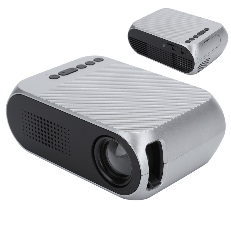 Mini Projector Silver Micro Portable 1080P LED Multi Function for