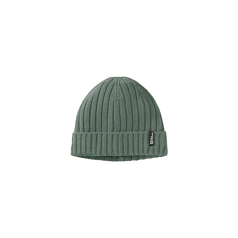 Jack Wolfskin Rib Knit Beanie Hat, Hedge Green, Standard Size