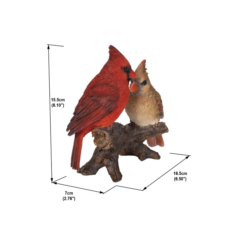 Cardinal Couple on Stump Garden Statue