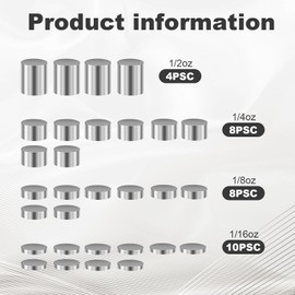 30pcs Car Weights for Pinewood Derby, 1/2oz, 1/4oz, 1/8oz, 1/16oz Tungsten Buffer Cylinder Weights 5.63oz Car Counterweight to Maximize Racing Performance