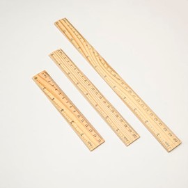 DIAO79NI Wooden Ruler, 6 inch 8 inch 12 inch Ruler, Pack of 3, Wood Ruler, Rulers for Kids, Measuring Tools, Ruler Set, Ruler in Inches and Centimeters