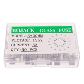 BOJACK 5x20mm 5A 5amp 125V 0.2x0.78 Inch F5AL125V Fast-Blow Glass Fuses(Pack of 50 Pcs)