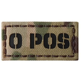 Multicam O POS - Parche táctico infrarrojo de tipo sangre, 1 x 2