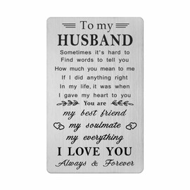 FALOGI To My Husband Wallet Card, I Love You Gifts For Him Husband, Husband Birthday Card, Fathers Day from Wife