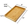 Bam & Boo (1-Pack) Natural Bamboo Rectangle Serving & Vanity