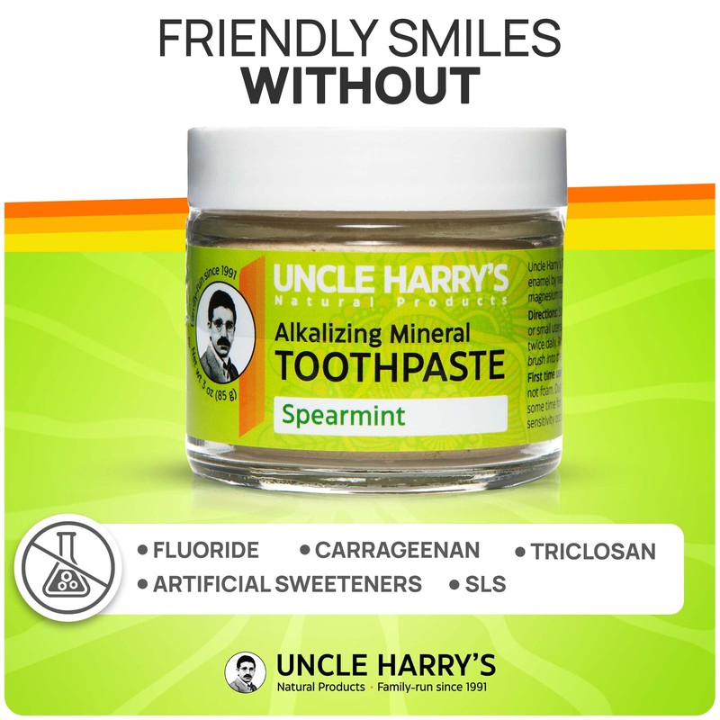 Uncle Harry's Spearmint Remineralizing Toothpaste | Natural Whitening Toothpaste Freshens