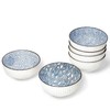 fanquare 6 Inch Japanese Cereal Bowls Set of 6, Blue