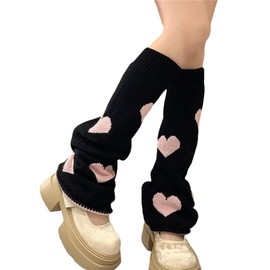 Allpunkall Goth Heart Leg Warmers for Women Cute Y2k Grunge Emo Japanese Flare
