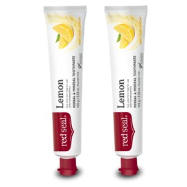 Red Seal Herbal & Mineral Lemon Toothpaste - Flavored Toothpaste with a Non Mint Taste - Vegan Friendly, Cruelty Free, No Artificial Colors or Flavors, NATRUE Certified Natural, SLS Free, 3.53 oz (2)