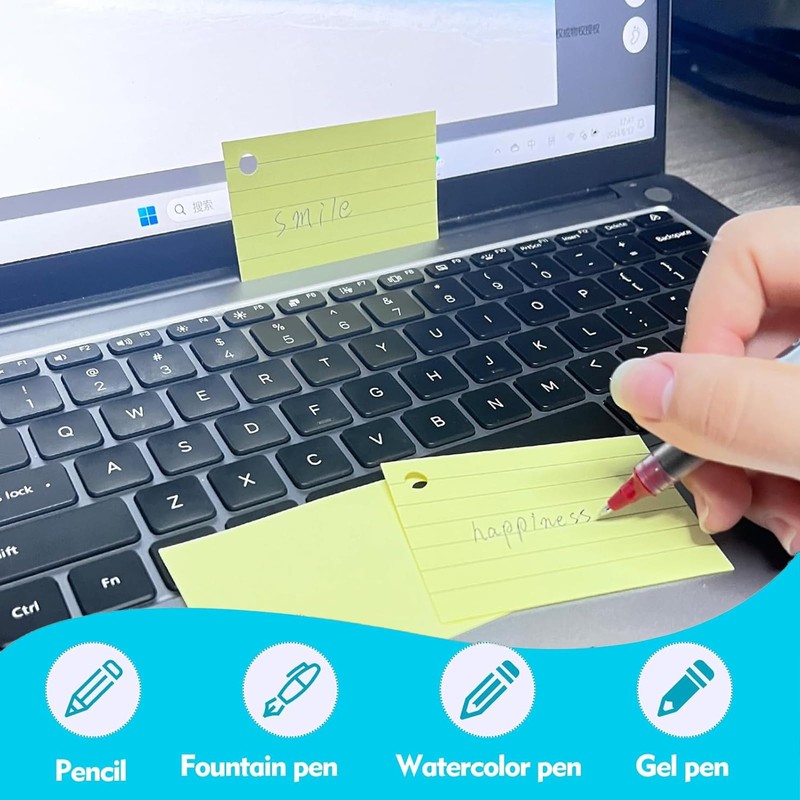 BCENG Pack of 500 Lined Index Cards 12.8 x 7.5