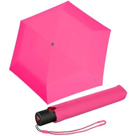 Knirps Ultra U.200 Medium Duomatic Pocket Umbrella - Automatic Open/Close - Storm Resistant - Windproof, Pink, Casual