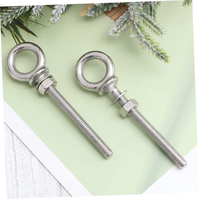 Hohopeti 2pcs Stainless Steel Eye Bolts with Nuts x 60